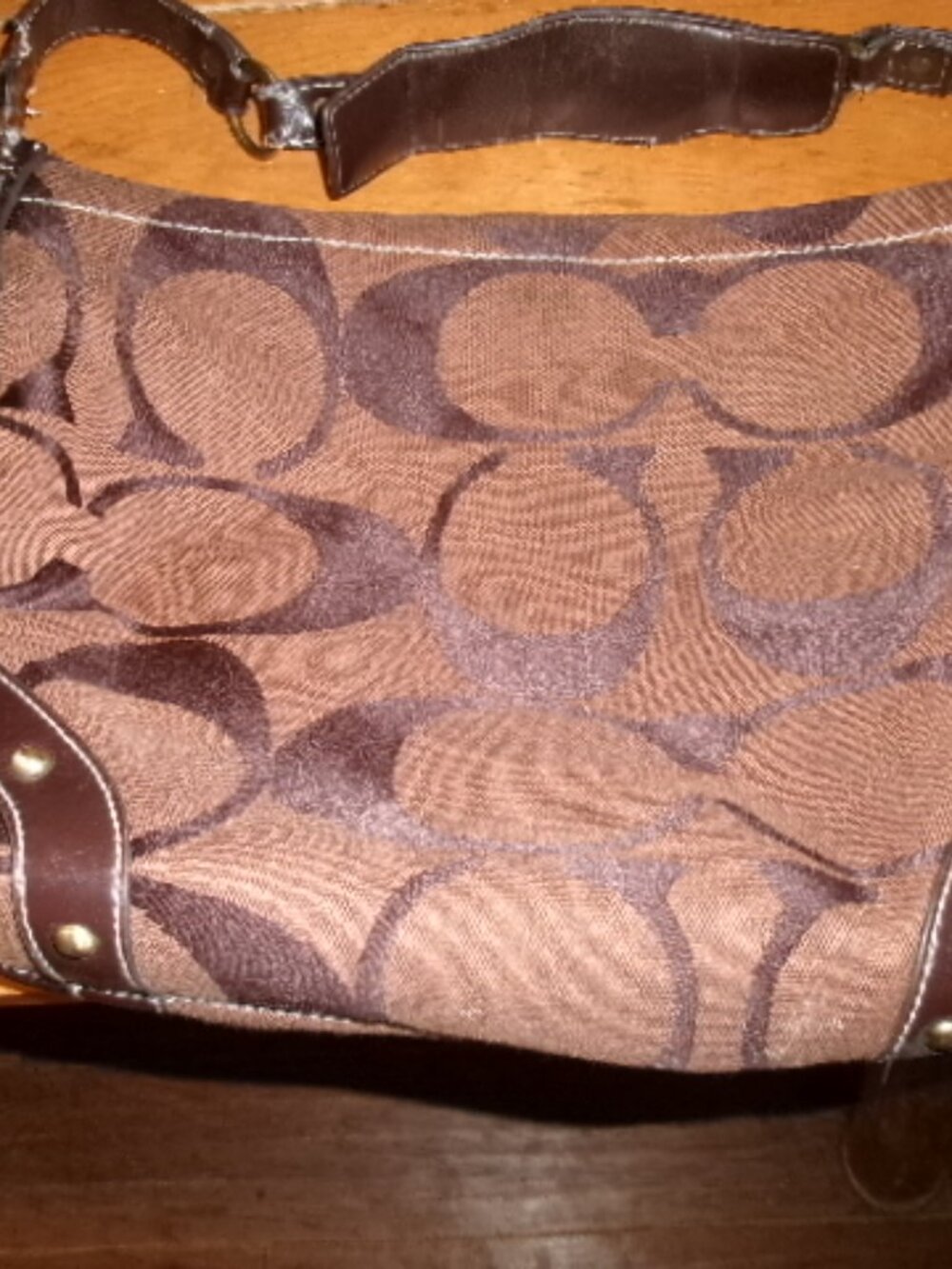 Y2k vtg canvas big C Hobo satchel Coach bag good vintage coach - Picture 7 of 13